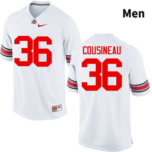 Ohio State Buckeyes Tom Cousineau Men's #36 White Game Stitched College Football Jersey